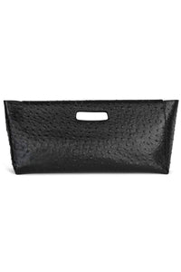 TOOLBOX Jeffrey Campbell Clutch Black Ostrich 