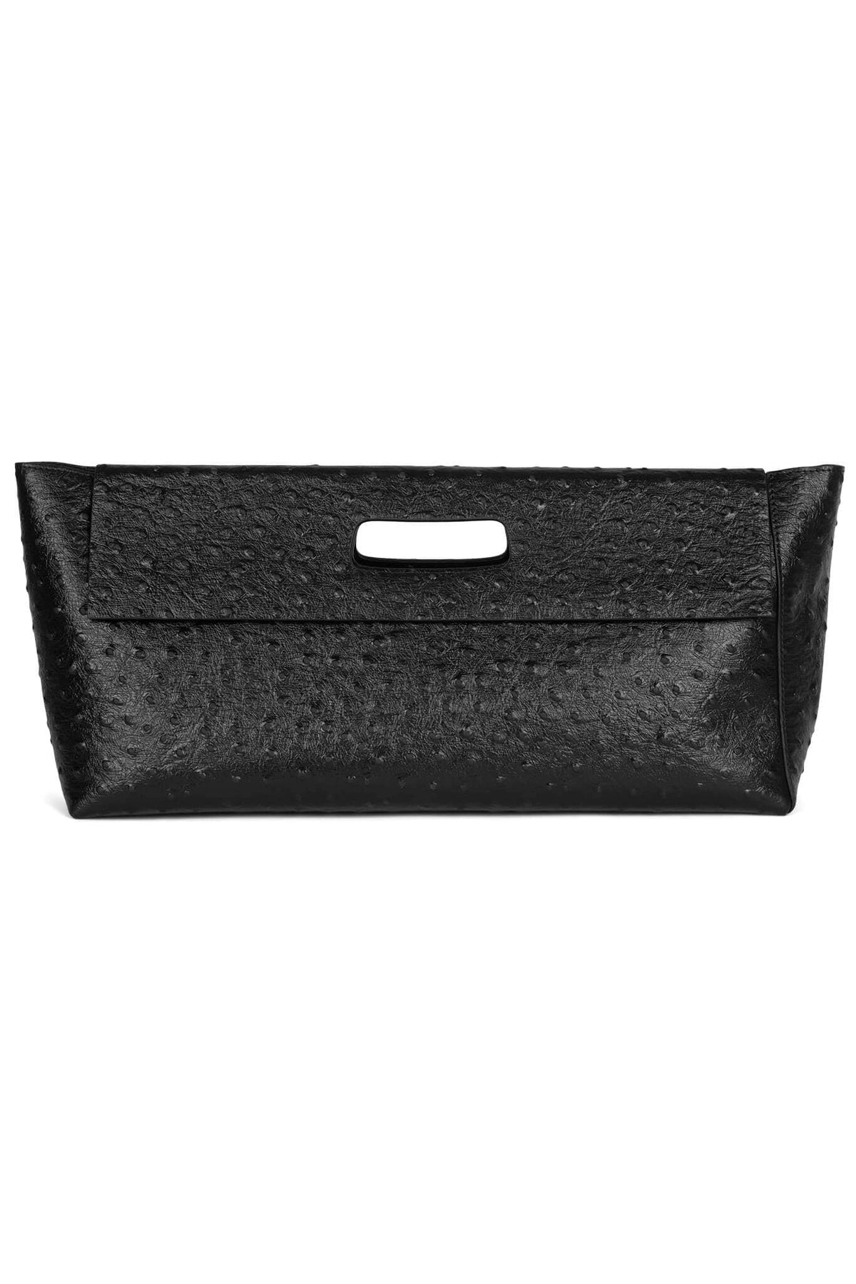 TOOLBOX Jeffrey Campbell Clutch Black Ostrich 