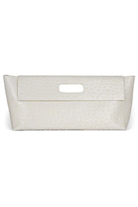 TOOLBOX Jeffrey Campbell Clutch White Ostrich 