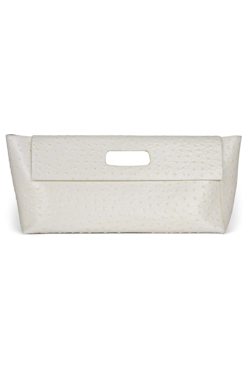 TOOLBOX Jeffrey Campbell Clutch White Ostrich 
