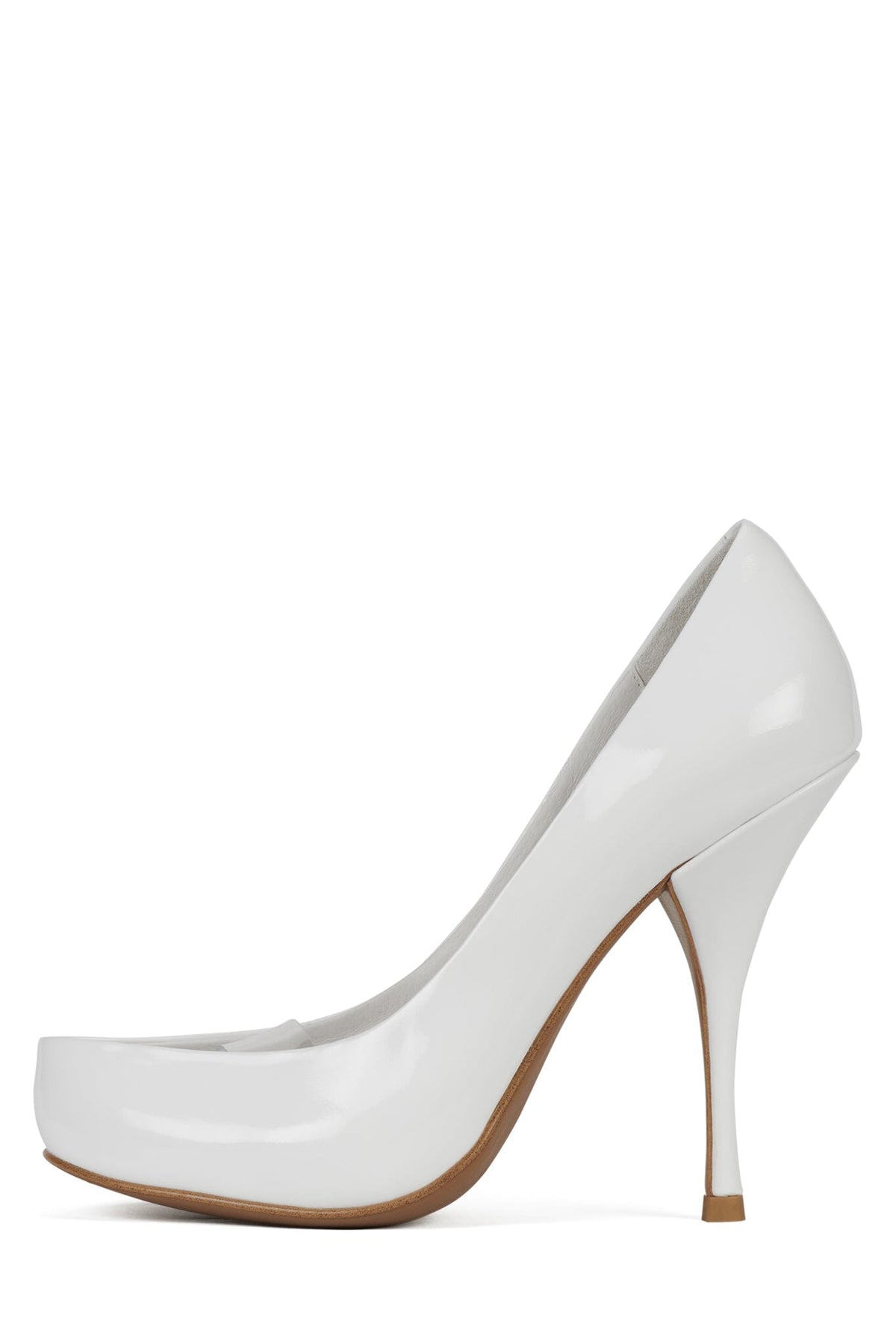 TOP-DOWN Heeled Sandal White Patent