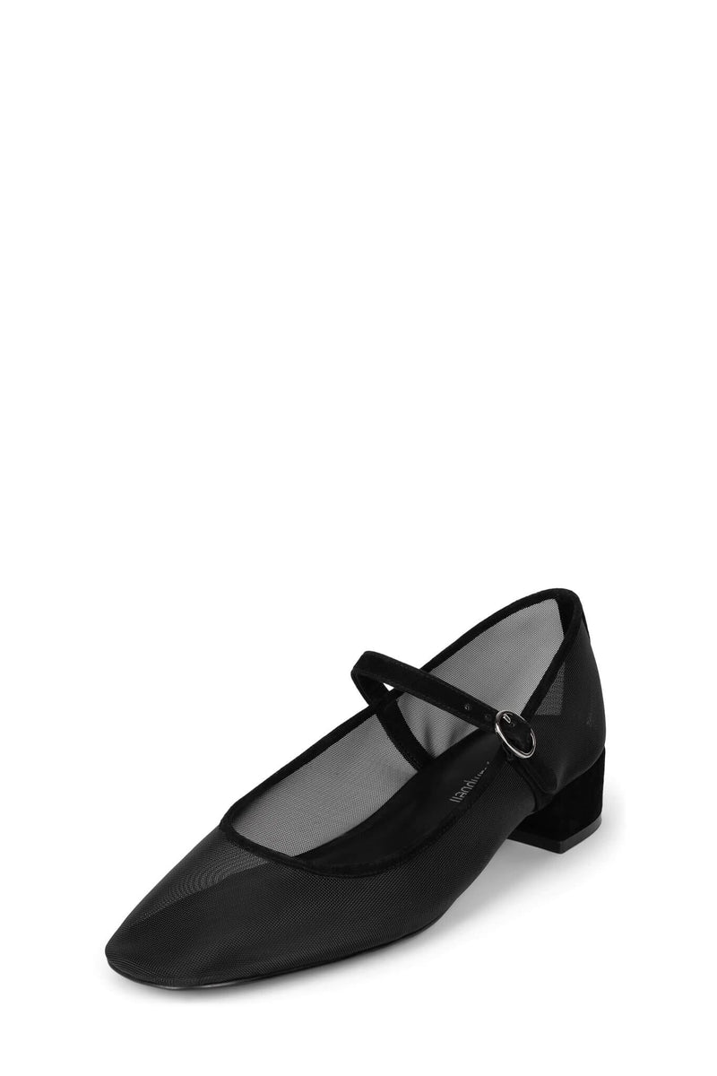 TOPTIER-MS Jeffrey Campbell Heeled Mary Jane Black Suede