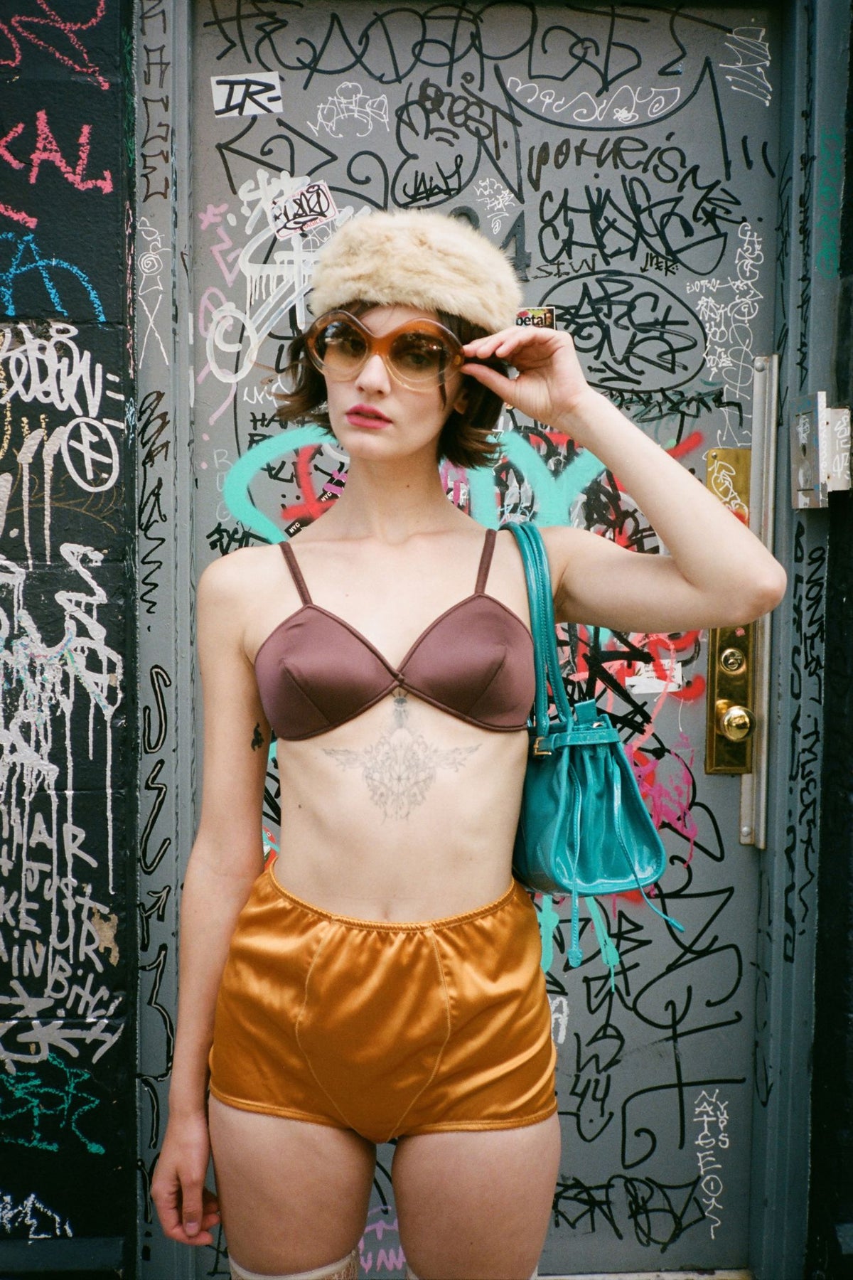 TRICKERY Jeffrey Campbell Shorts Yellow Satin _hover