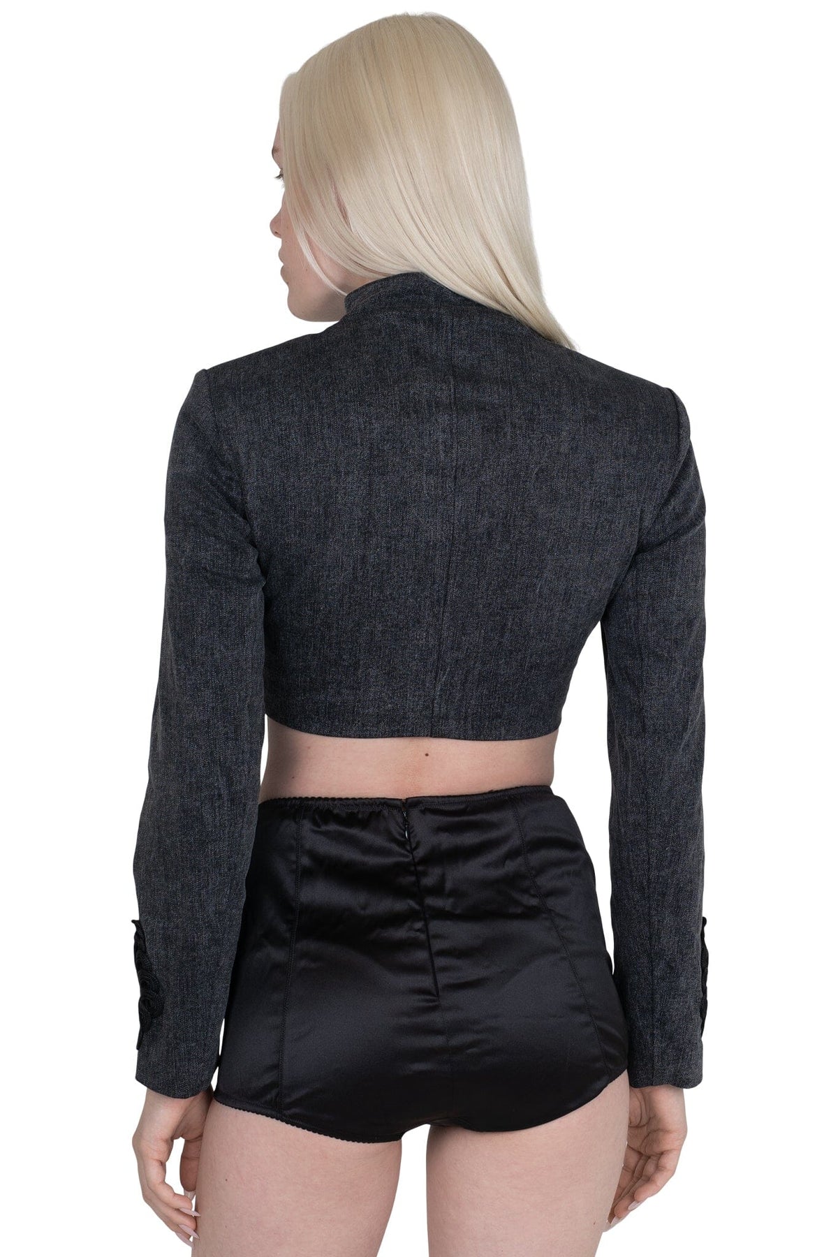 TRICKERY Jeffrey Campbell Shorts Black Satin _hover