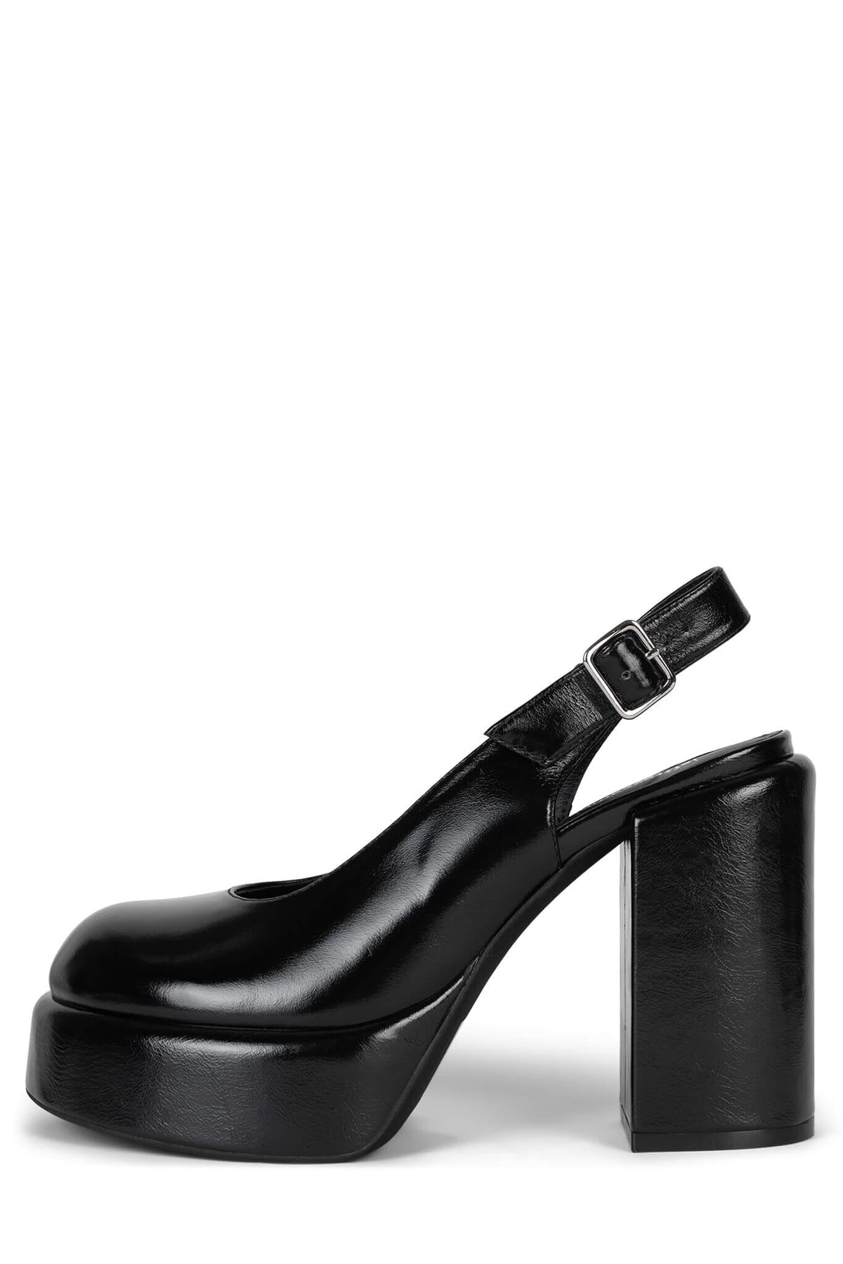 TRIVIAL Jeffrey Campbell Platform Slingbacks Black Crinkle