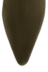 TRIXXIE Jeffrey Campbell Knee-High Boot Olive Suede