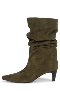 TRIXXIE Jeffrey Campbell Knee-High Boot Olive Suede