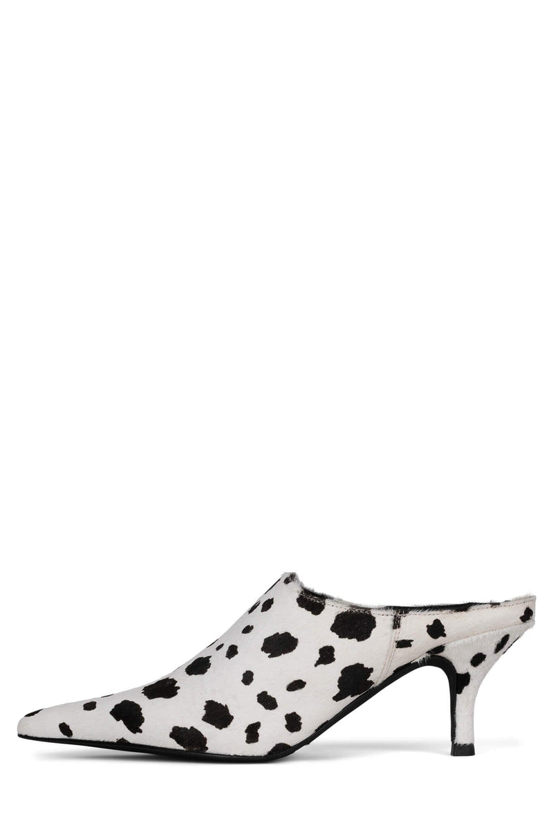 TRYSTE-F Heeled Mule DV Black White Dalmation 6 