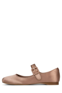 TUTU-MJ Jeffrey Campbell Mary Jane Ballet Flat Dark Natural Satin