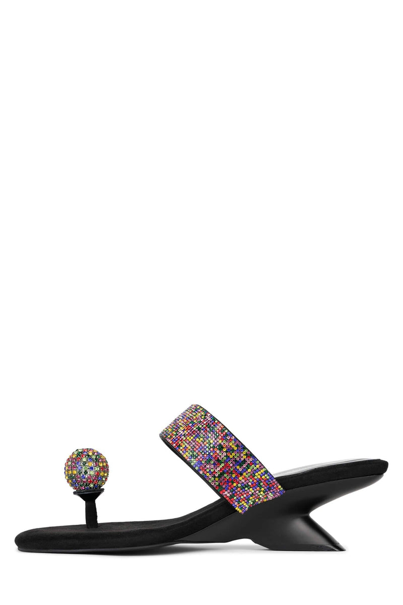 TWINKLE Heeled Sandal ST Black Suede Multi 6 