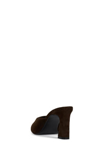 UNAMUSED Jeffrey Campbell Heeled Mule Brown Suede