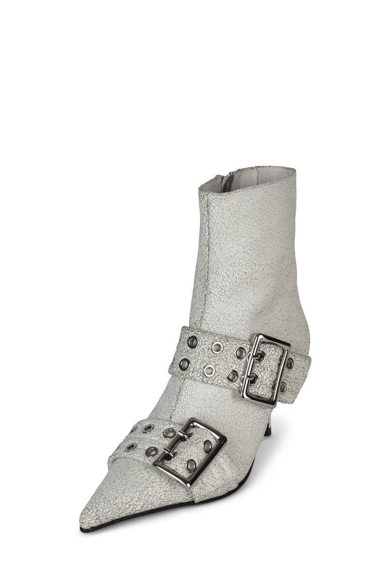 UP-2-DATE Jeffrey Campbell Heeled Boots White Crackle