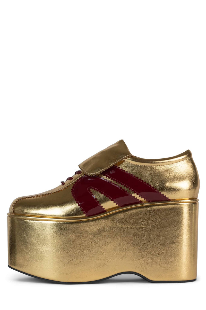 UPSCALE YYH Gold Metallic Red Patent 6 