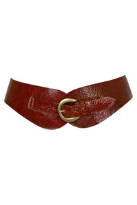 VAN-HUNT Jeffrey Campbell Chunky Belt Orange Crackle Bronze