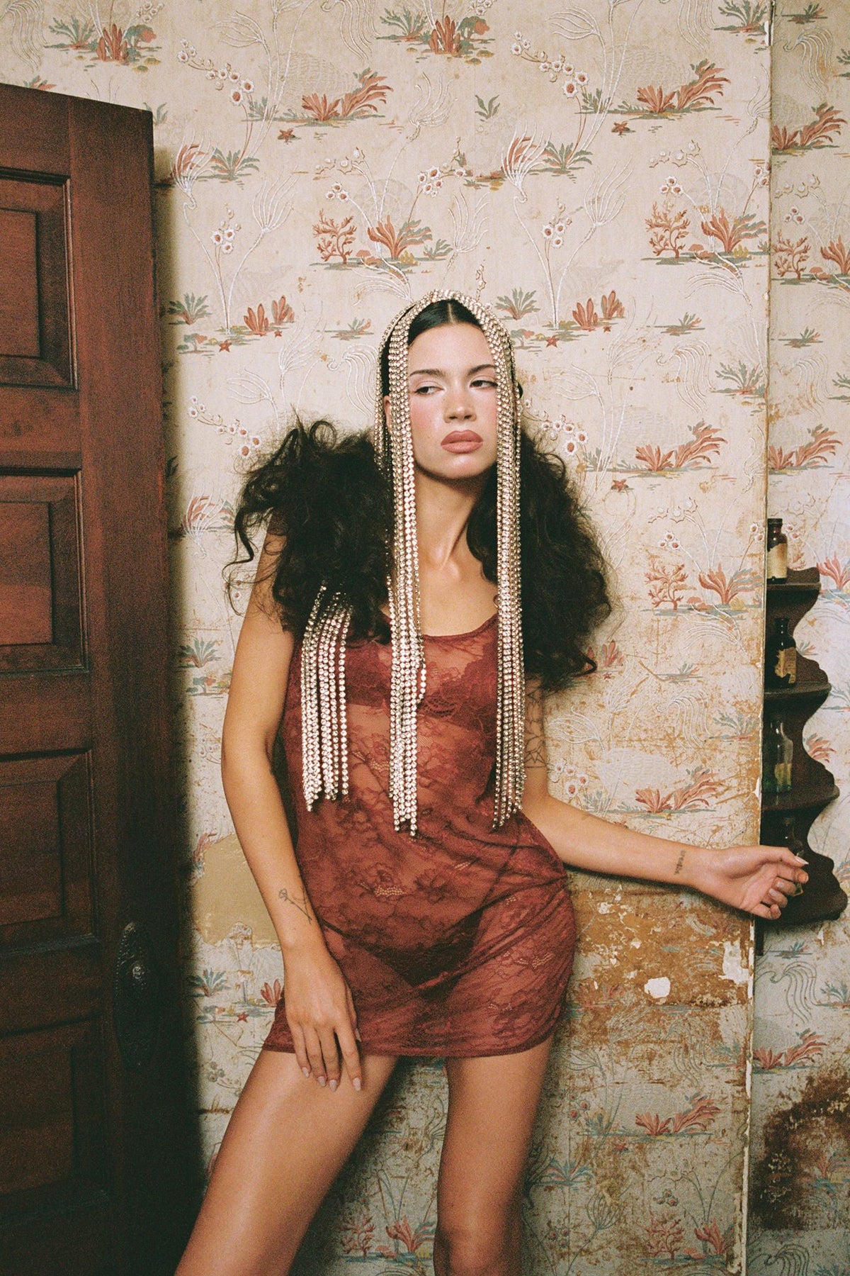 VETIVER Jeffrey Campbell Dress Wine _hover