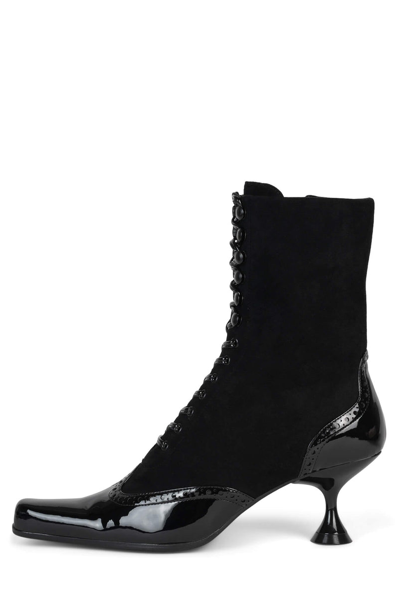 VICTORIAN YYH Black Patent Black Suede 6 