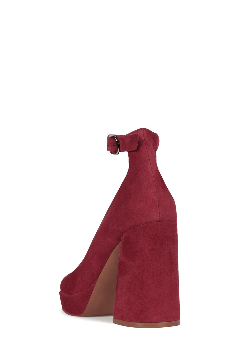 VIVENT Jeffrey Campbell Chunky Block Heels Deep Rose Suede