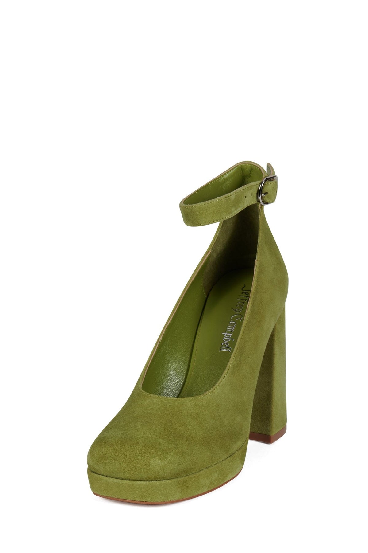 VIVENT Jeffrey Campbell Chunky Block Heels Chartreuse Suede
_hover