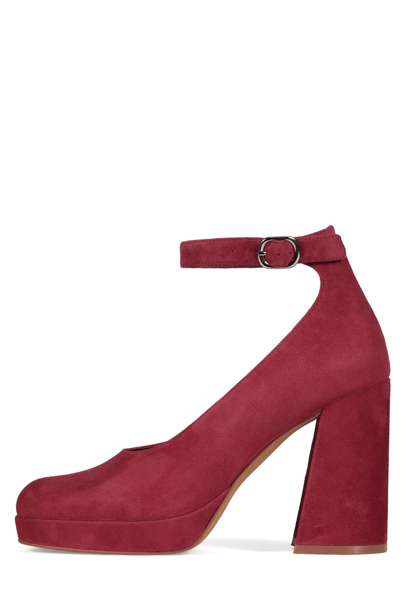 VIVENT Jeffrey Campbell Chunky Block Heels Deep Rose Suede