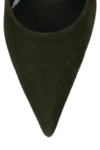 VOLTURI Jeffrey Campbell High-Heel Khaki Suede Combo