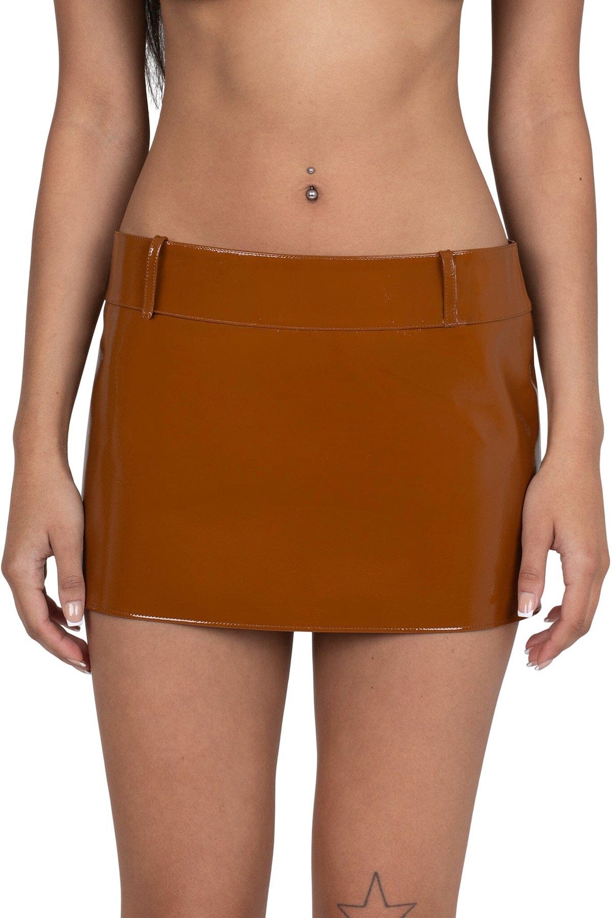 VYPER Skirt Caramel Crinkle Patent