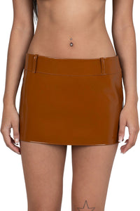 VYPER Skirt Caramel Crinkle Patent