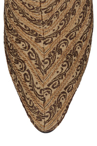 WEAVER Jeffrey Campbell Heeled Boot Beige Brocade