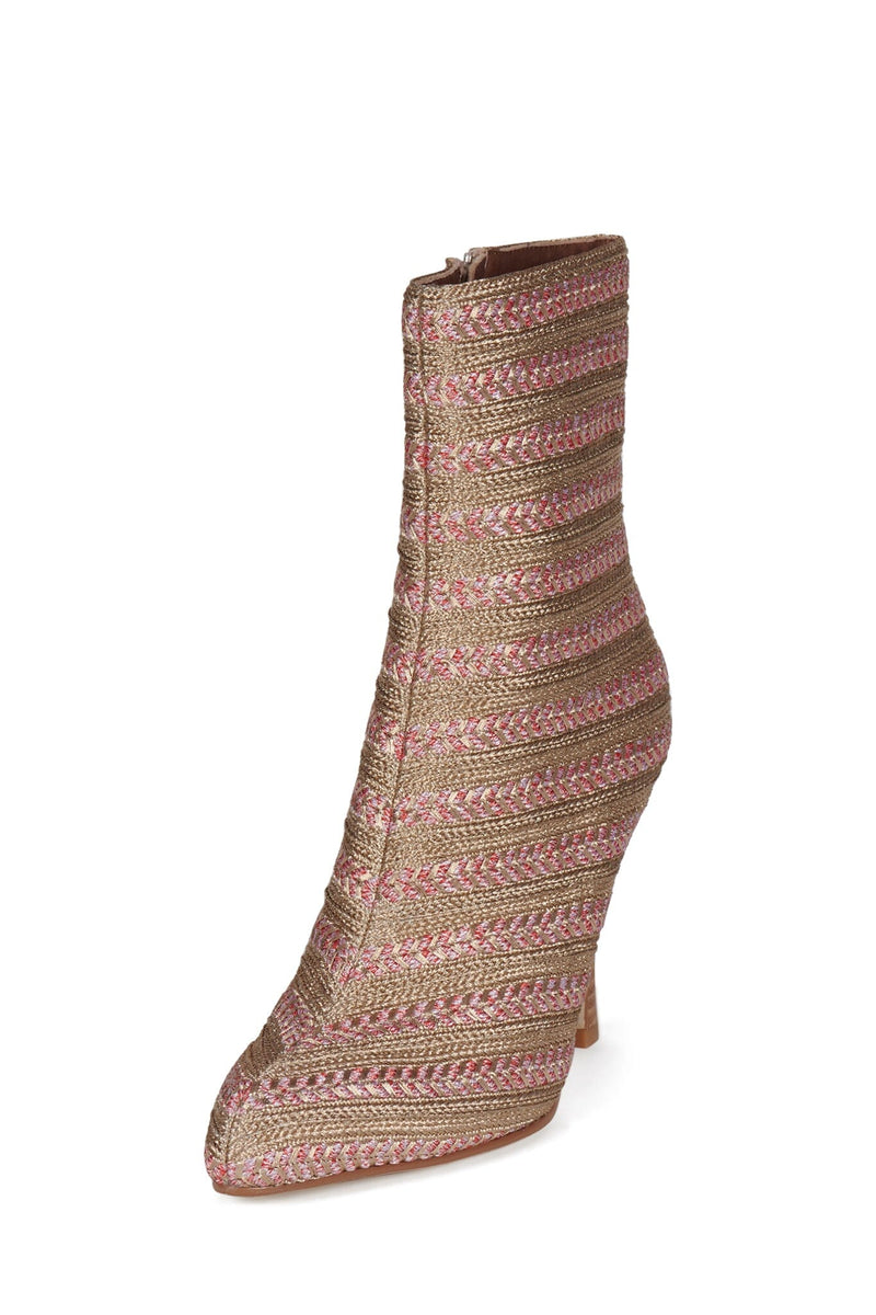WEAVER Jeffrey Campbell Heeled Boot Rose Gold Brocade
_hover
