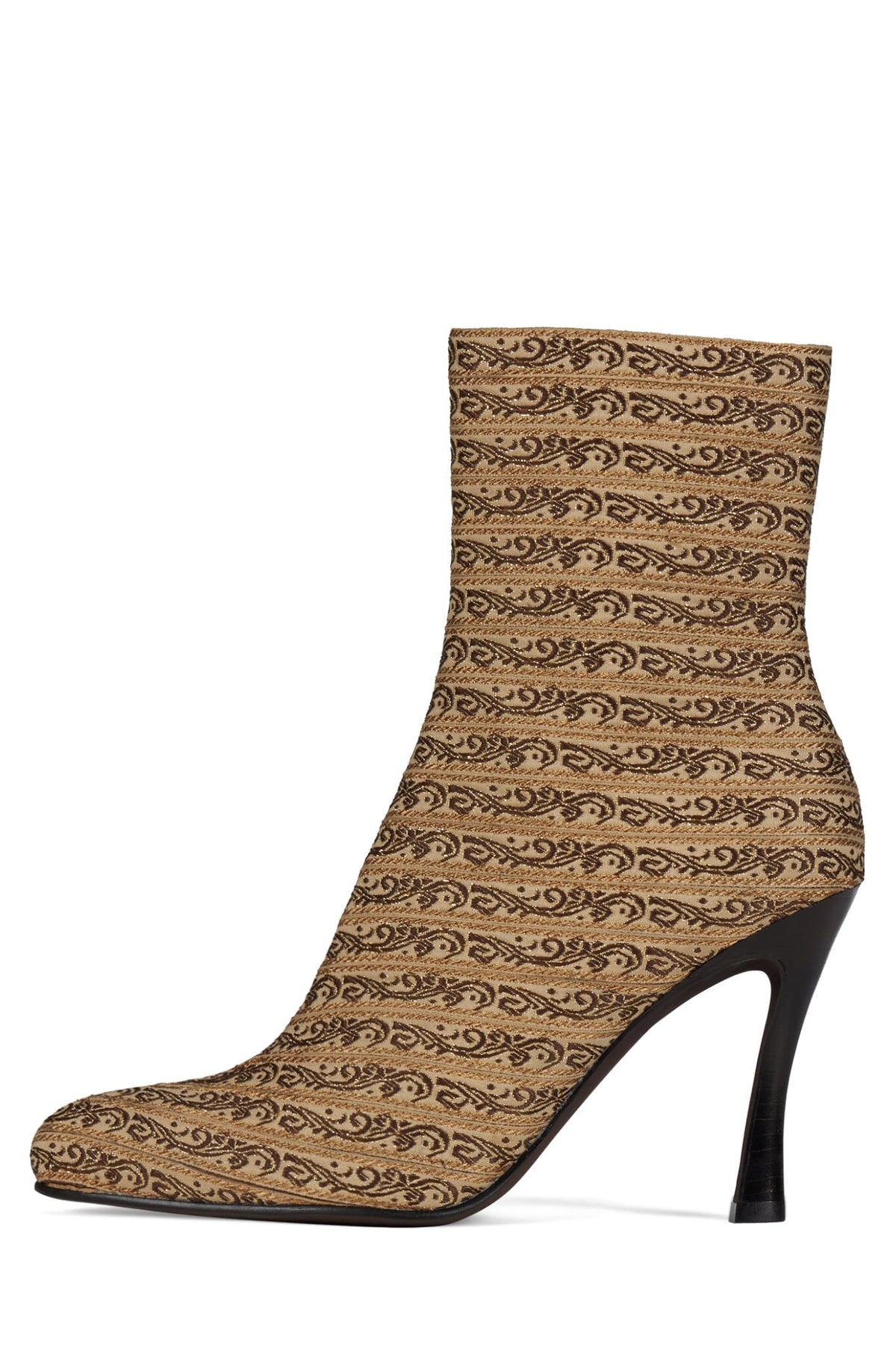 WEAVER Jeffrey Campbell Heeled Boot Beige Brocade