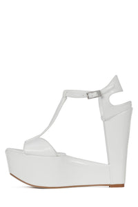 WERK-IT Jeffrey Campbell Platform Wedge White Patent