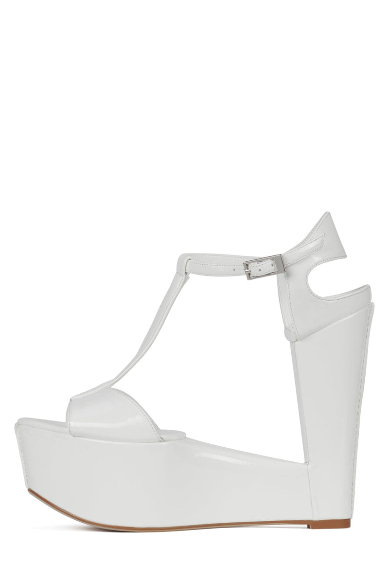 WERK-IT Jeffrey Campbell Platform Wedge White Patent