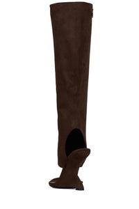 WHATS-UP Jeffrey Campbell Wedge Sandal Brown Suede