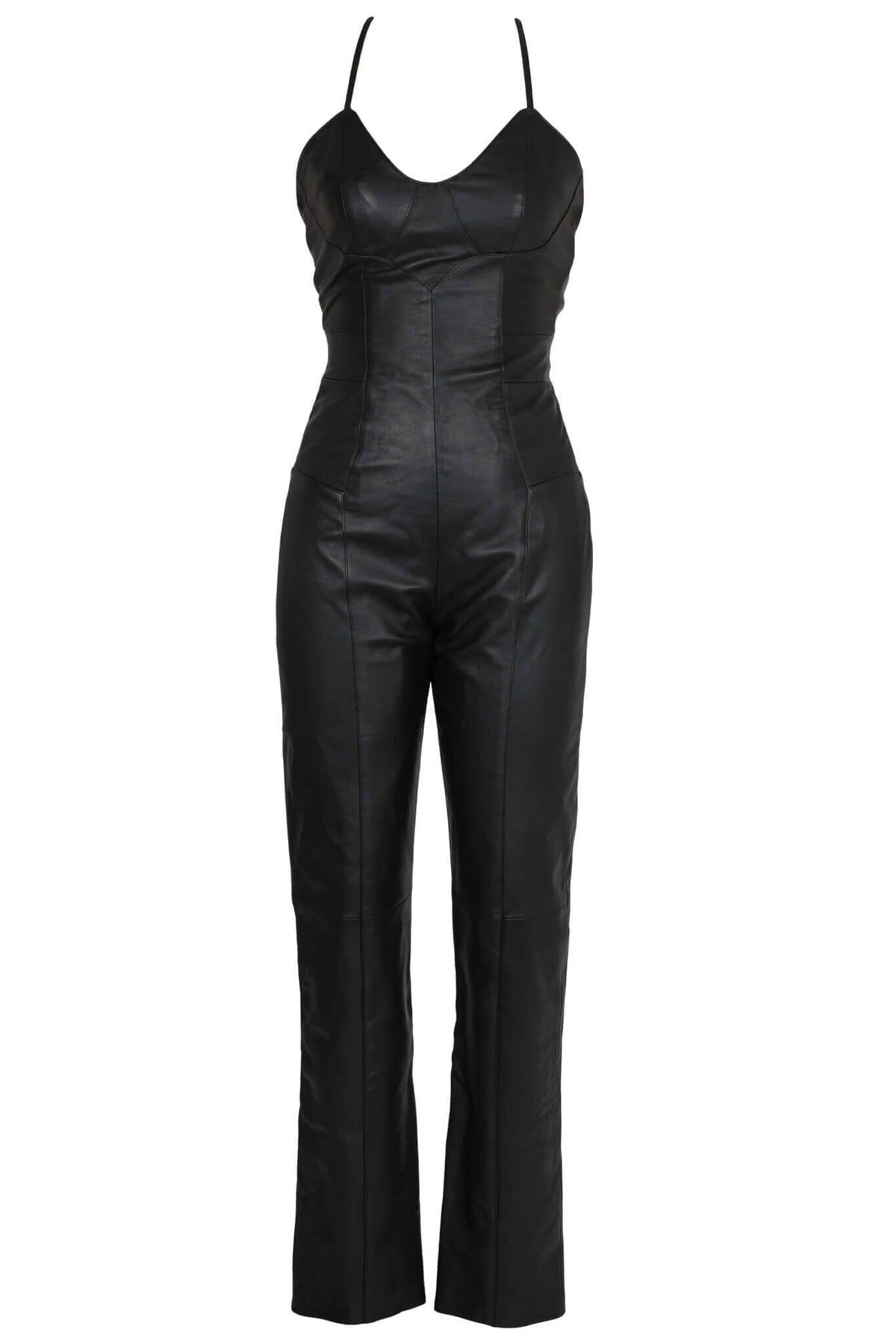 X-CHANGE JUMPSUIT Jeffrey Campbell Leather Jumpsuit Black
