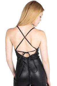 X-CHANGE JUMPSUIT Jeffrey Campbell Leather Jumpsuit Black