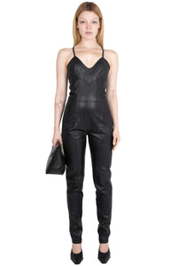 X-CHANGE JUMPSUIT Jeffrey Campbell Leather Jumpsuit Black