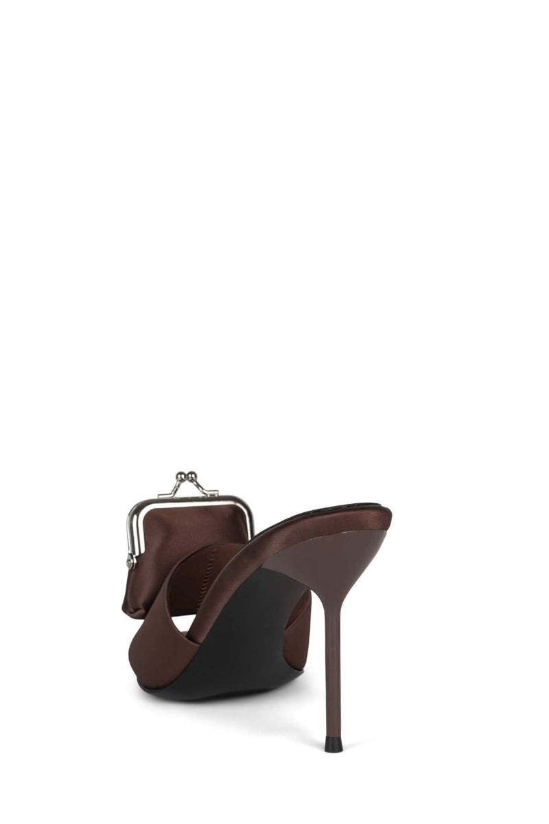 XTRA-COIN Jeffrey Campbell Heeled Sandal Brown Satin