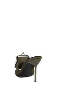 XTRA-COIN Jeffrey Campbell Heeled Sandal Olive Satin