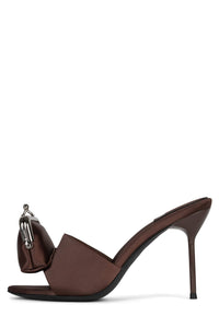 XTRA-COIN Jeffrey Campbell Heeled Sandal Brown Satin