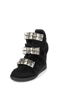 YEAHYEAH Hi-Top Sneaker Black Suede Silver _hover