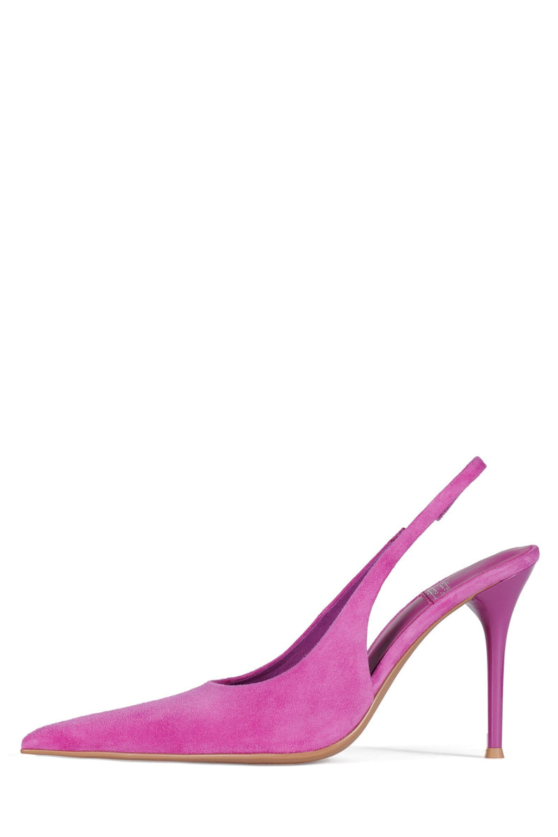 YOU-WISH Slingback Heel YYH Magenta Suede 6 