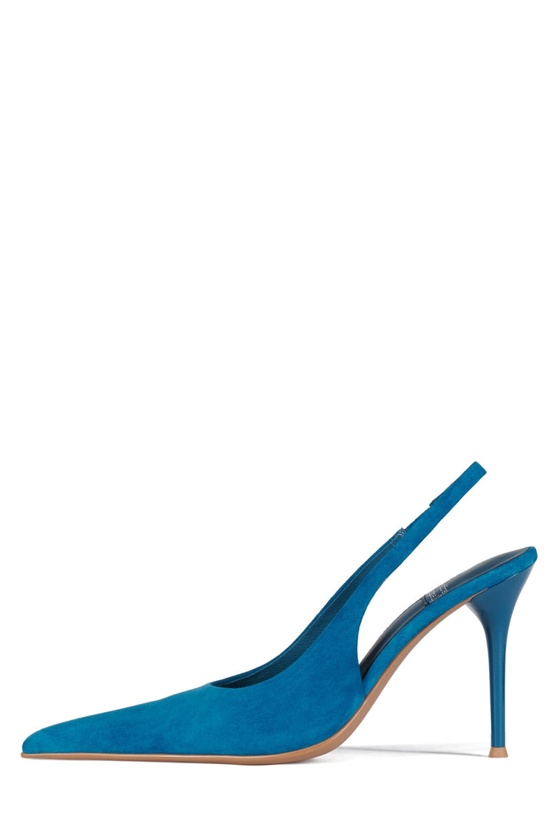 YOU-WISH Slingback Heel YYH Turquoise Suede 6 