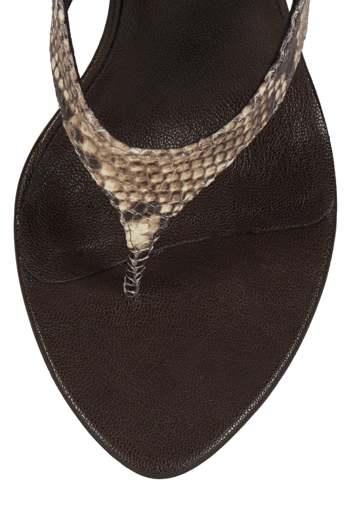 YSABELA Jeffrey Campbell Heeled Sandals Beige Python Combo