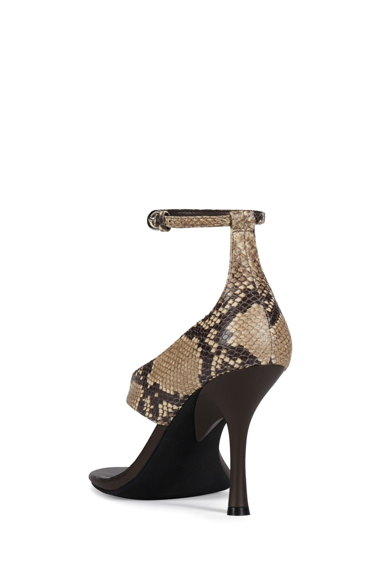 YSABELA Jeffrey Campbell Heeled Sandals Beige Python Combo