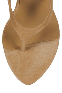 YSABELA Jeffrey Campbell Heeled Sandal Camel Suede