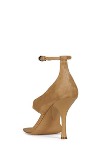 YSABELA Jeffrey Campbell Heeled Sandal Camel Suede