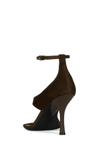 YSABELA Jeffrey Campbell Heeled Sandal Coffee Suede