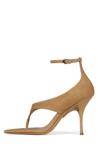 YSABELA Jeffrey Campbell Heeled Sandal Camel Suede