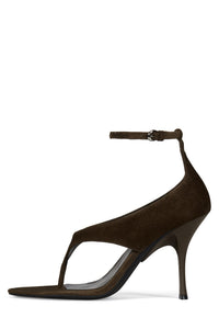 YSABELA Jeffrey Campbell Heeled Sandal Coffee Suede