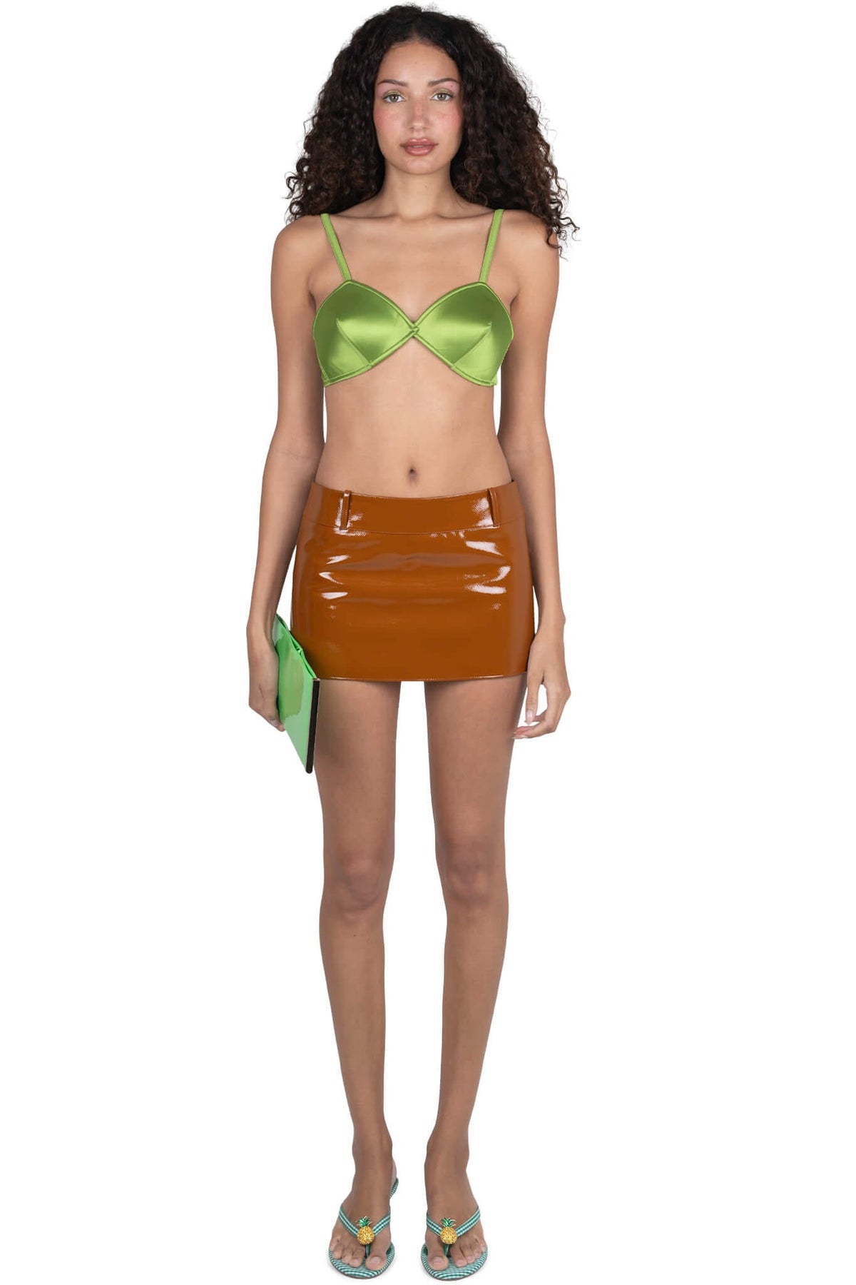 YVONNE Jeffrey Campbell Top Green Satin