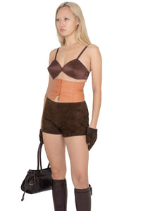 YVONNE Jeffrey Campbell Top Brown Satin